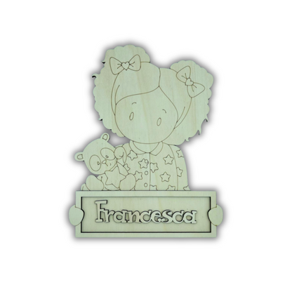 Bambina con scritta CAMERETTA (personalizzabile) Out of the Wood