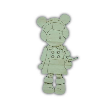 Bambina con uccellino SAGOMA PORTASCOTTEX Out of the Wood