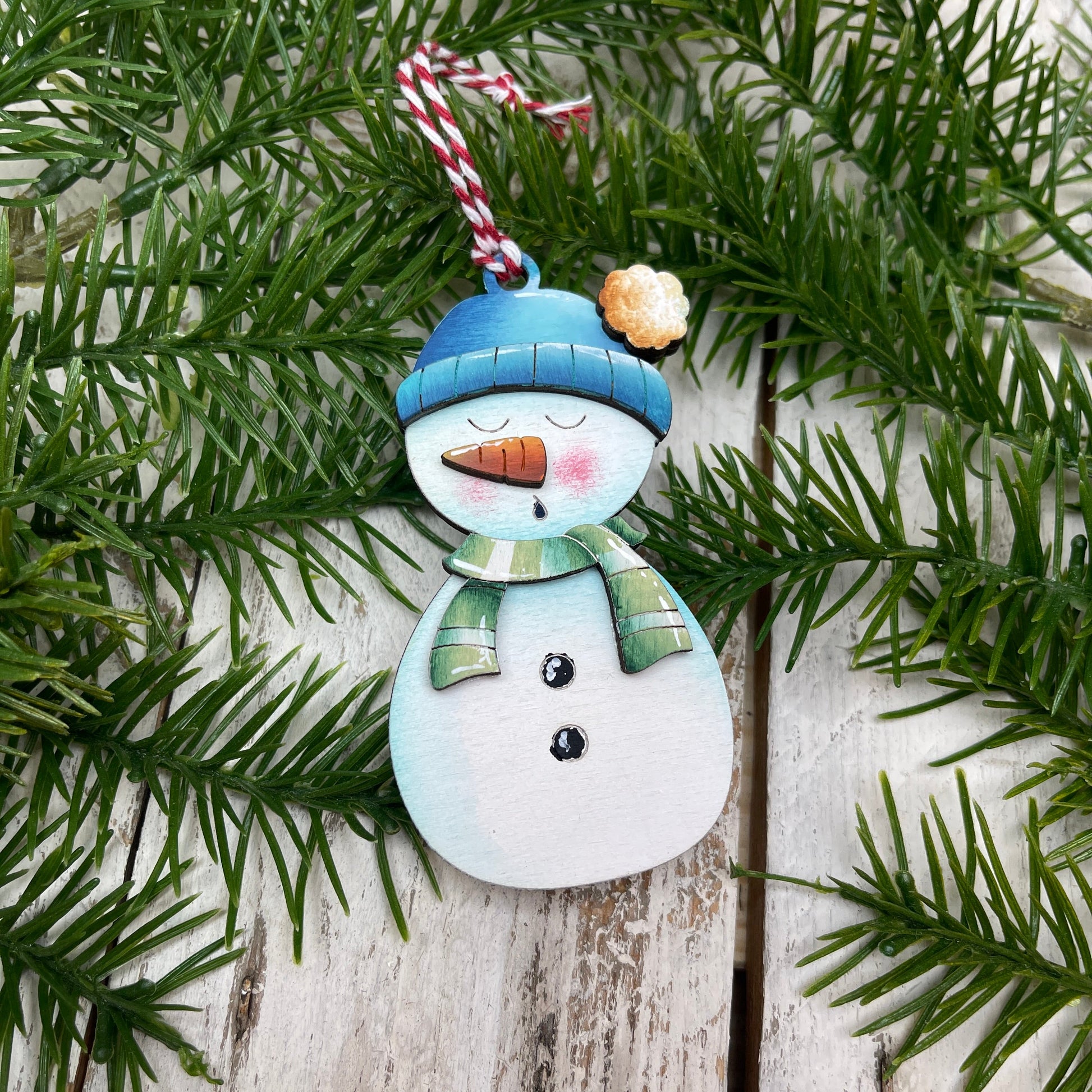 Ornament Snowman natalizi 2 Out of the Wood