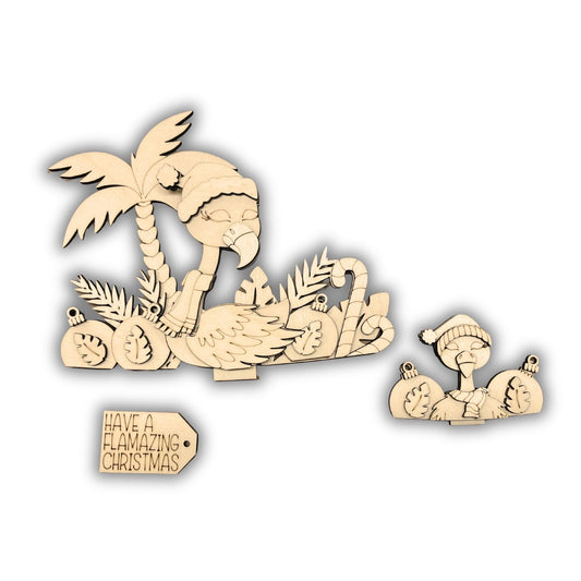 Pannello intercambiabile con fenicottero natalizio Out of the Wood