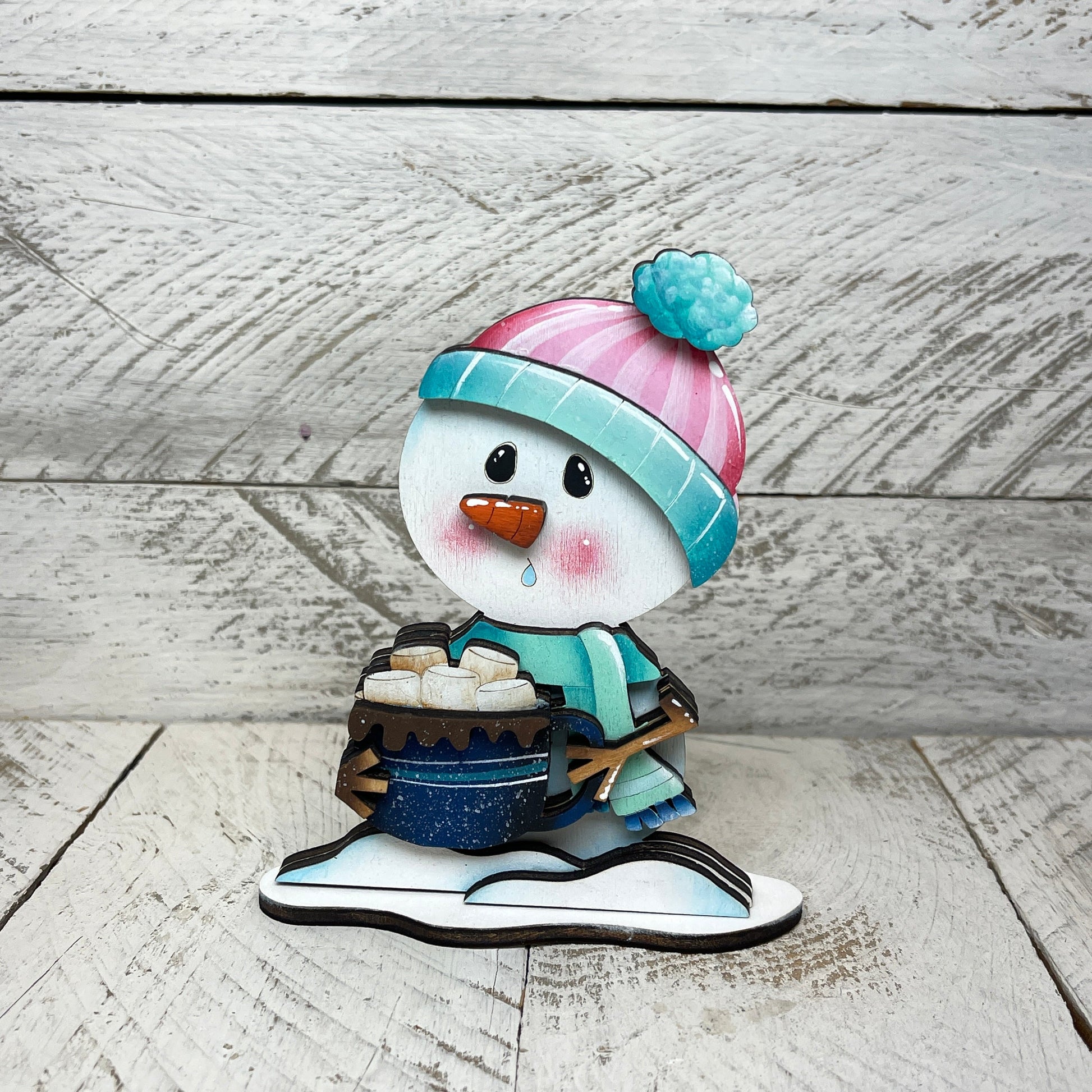 Pupazzi di neve  invernali  con piedistallo Out of the Wood