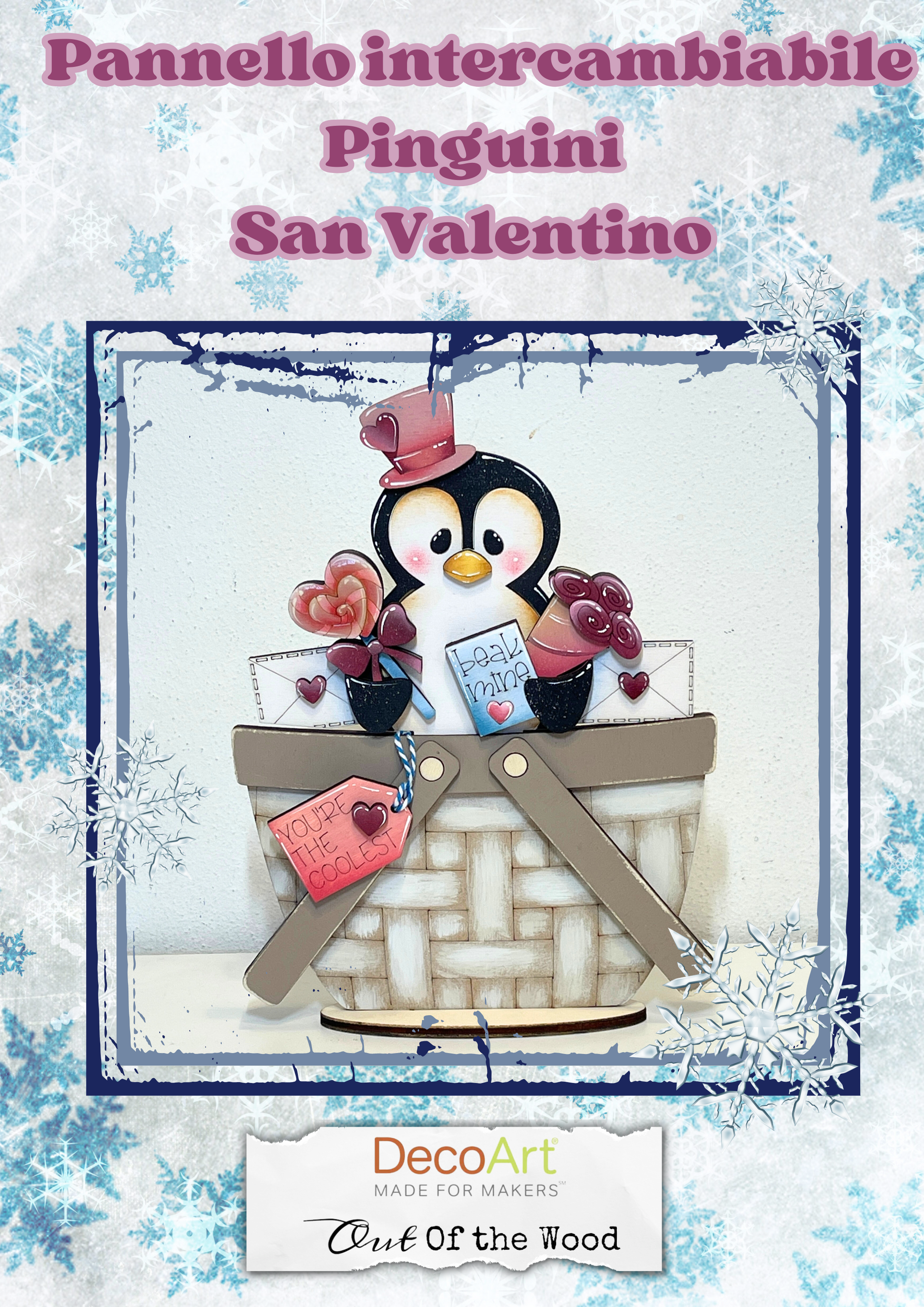 Pannello intercambiabile  Pinguino San Valentino Out of the Wood