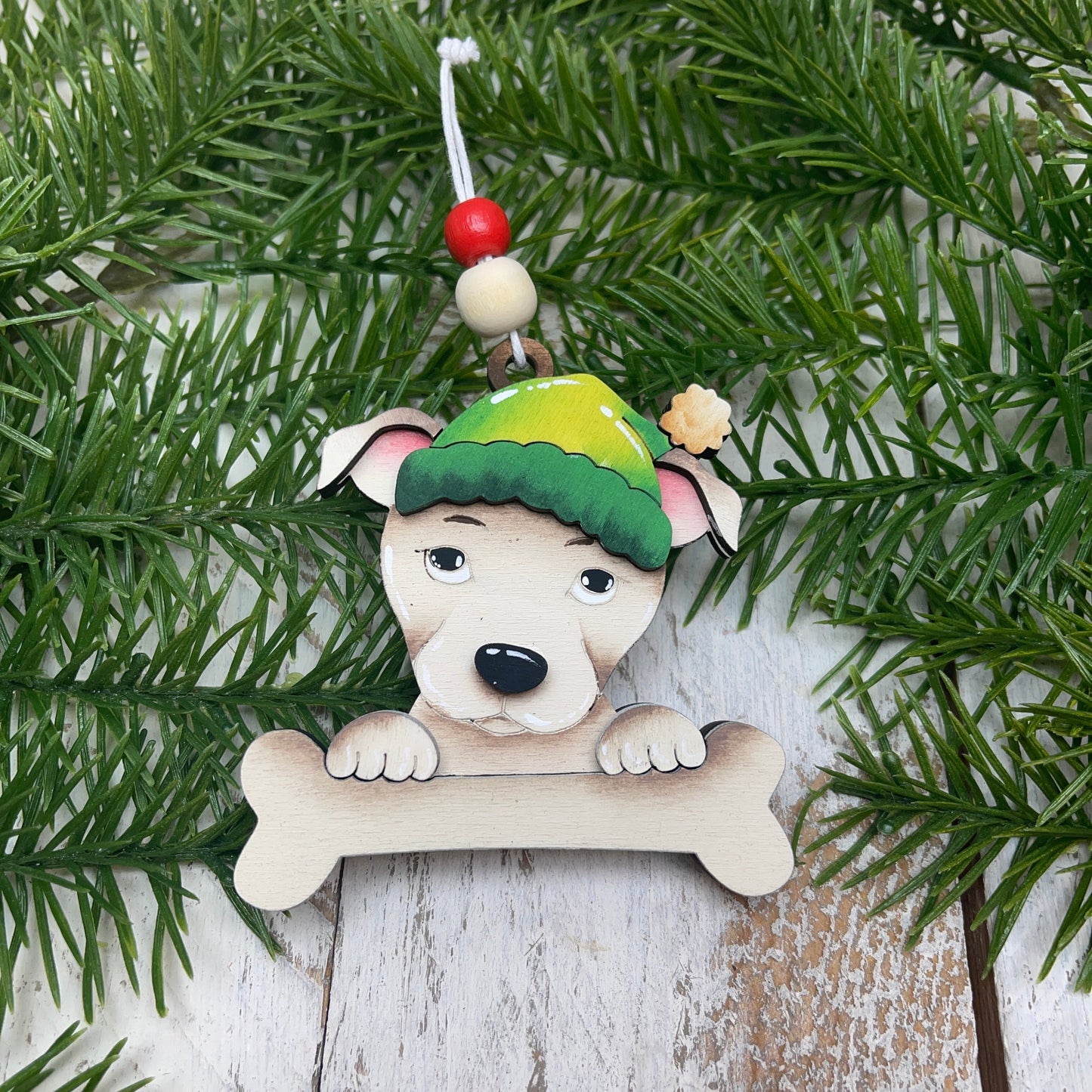 Dog Christmas Ornament Out of the Wood