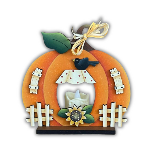 Pumpkin house tea light Out of the Wood