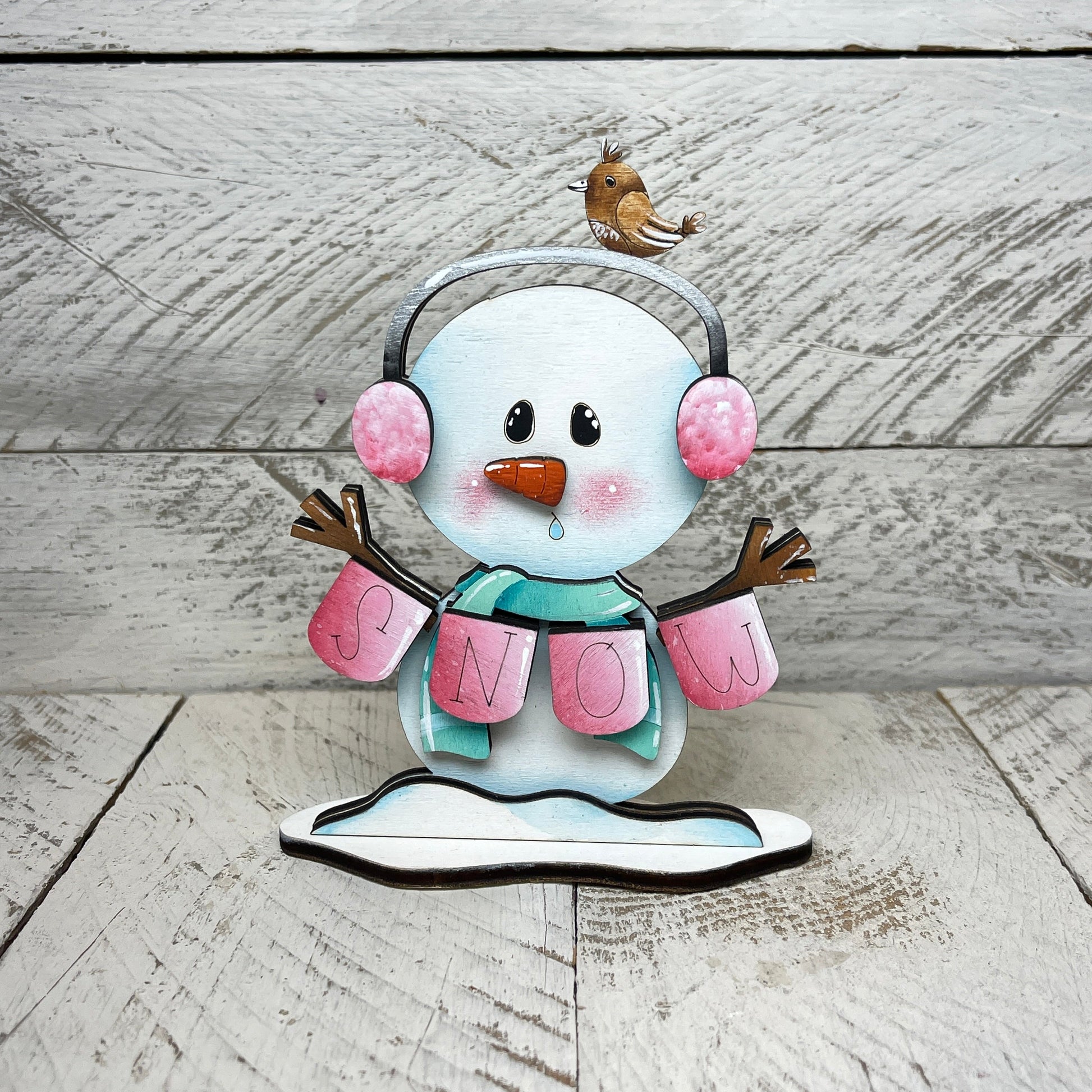 Pupazzi di neve  invernali  con piedistallo Out of the Wood