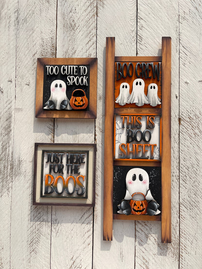 Set fantasmi Halloween inserti quadrati grandi 10x10 Out of the Wood