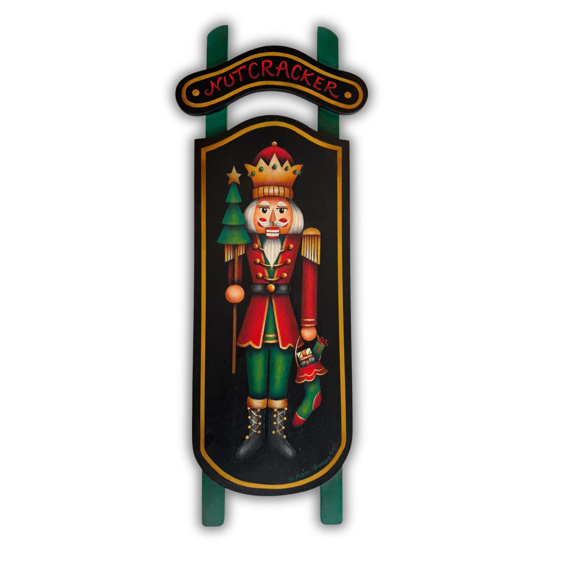 SAGOMA SP 8 MM  -pattern -“ Nutcracker sled ”by Maxine Thomas Out of the Wood