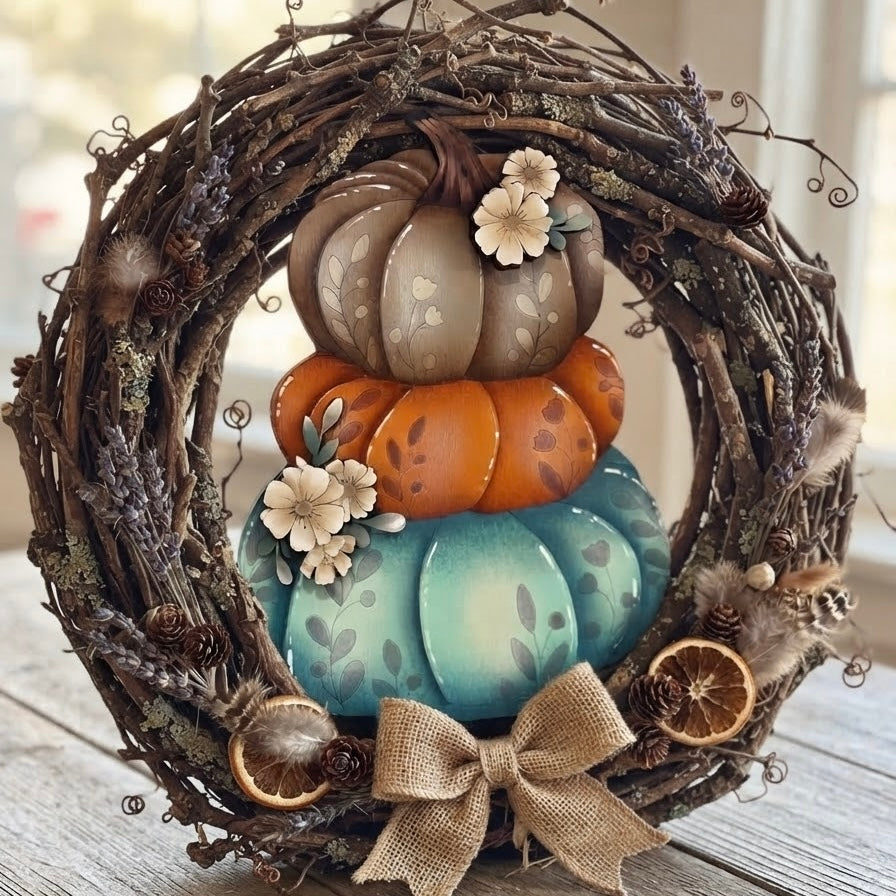 Sagoma tre zucche decor Out of the Wood