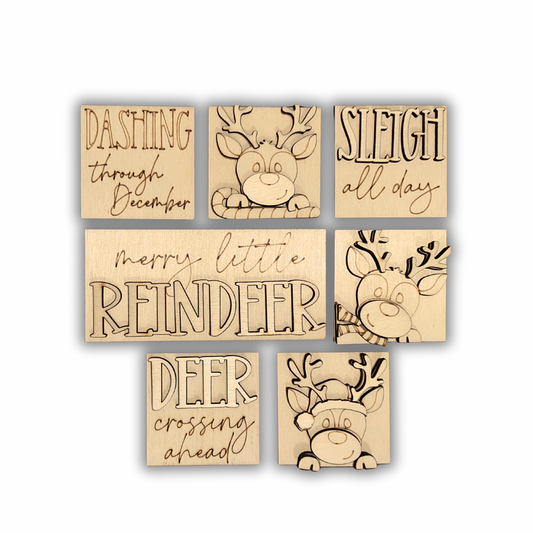 Set renne natalizie inserti quadrati piccoli  6x6 Out of the Wood