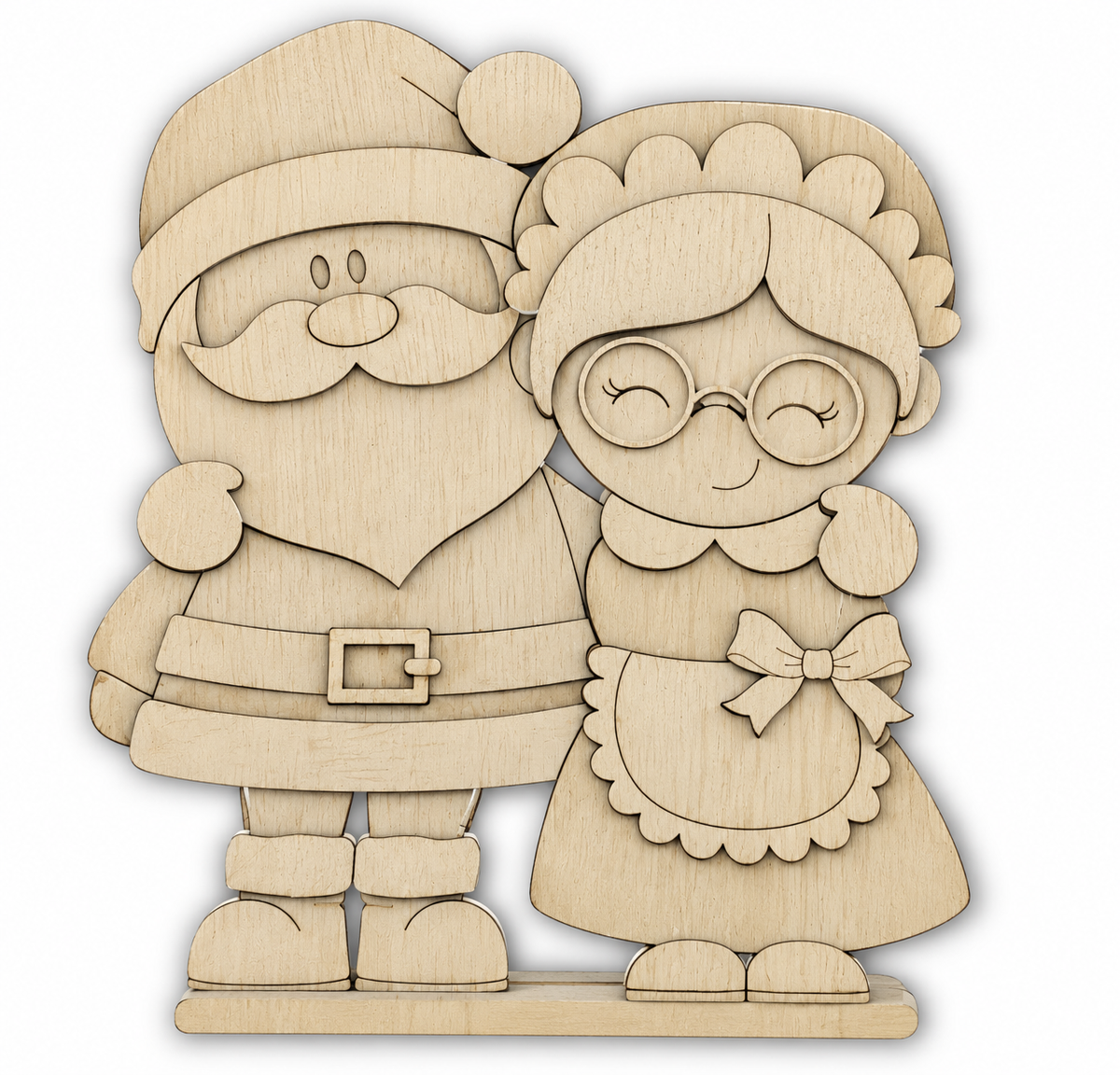 Santa e Mrs claus hugs Out of the Wood