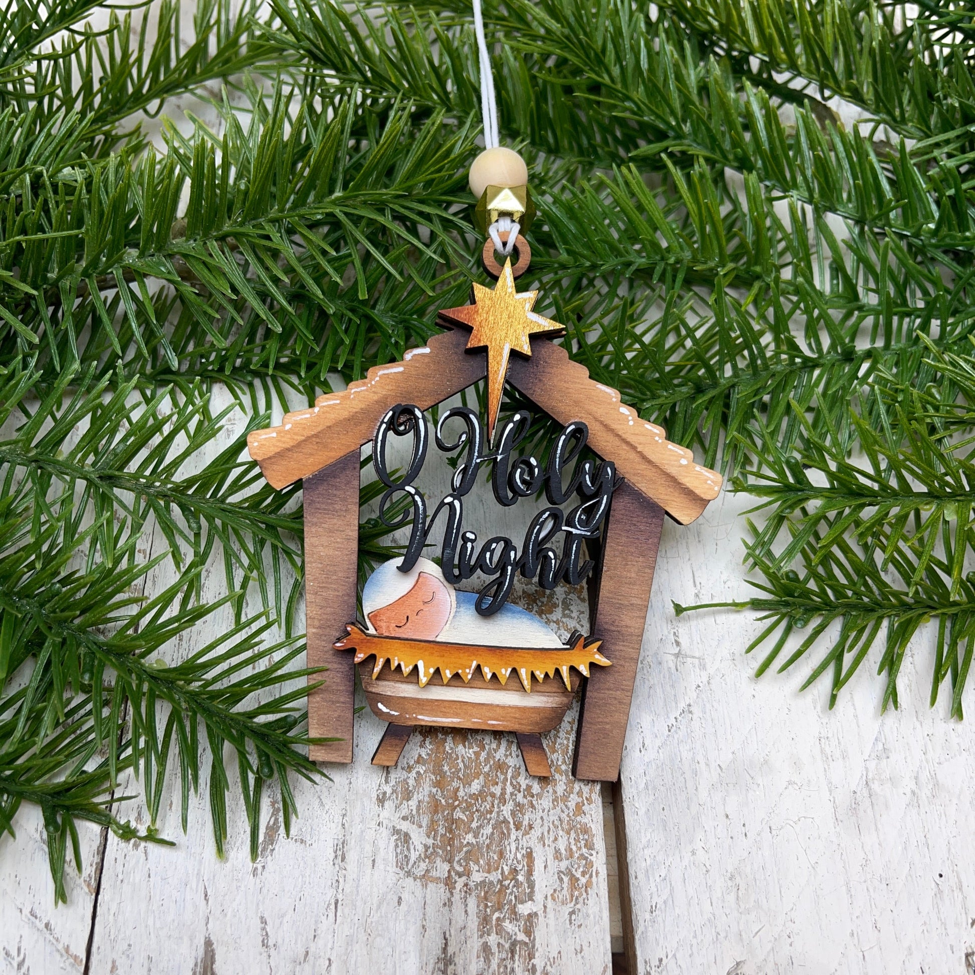 Ornament Nativity Out of the Wood