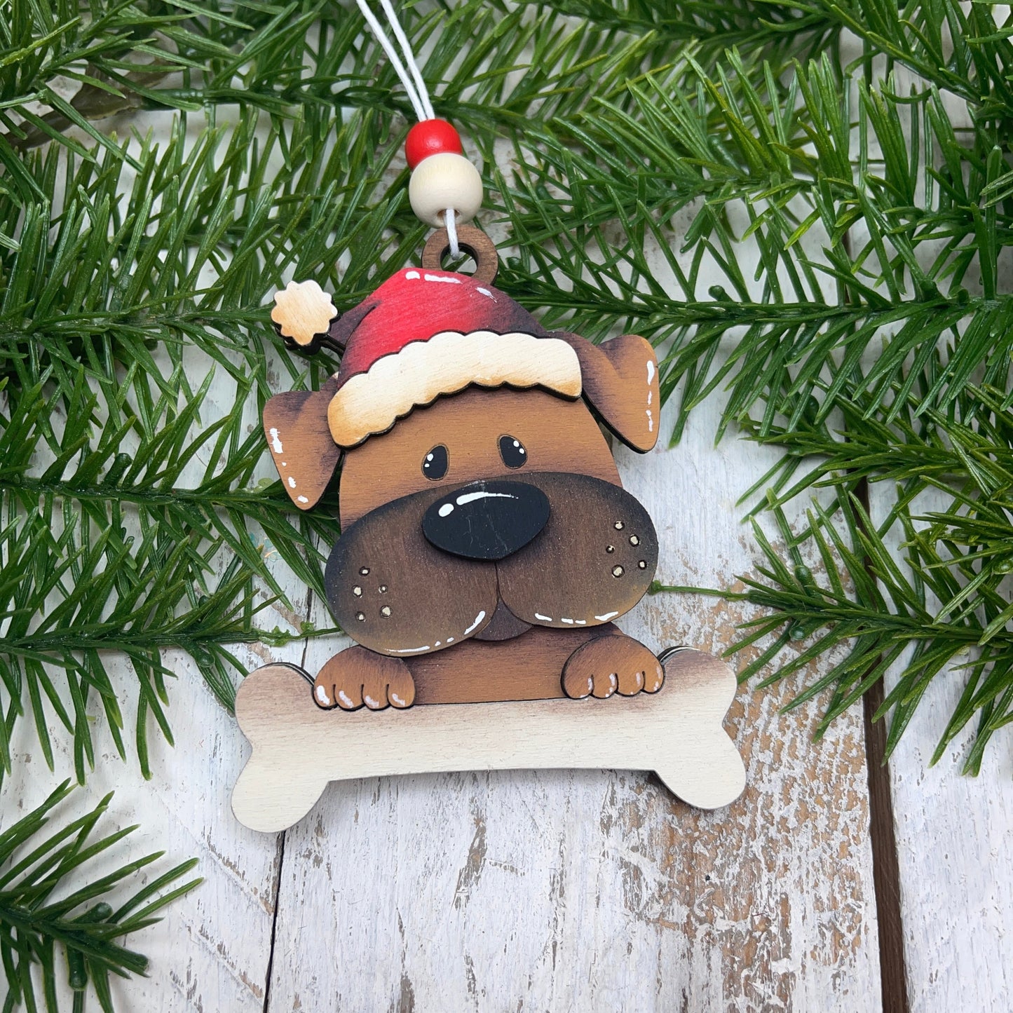 Dog Christmas Ornament Out of the Wood