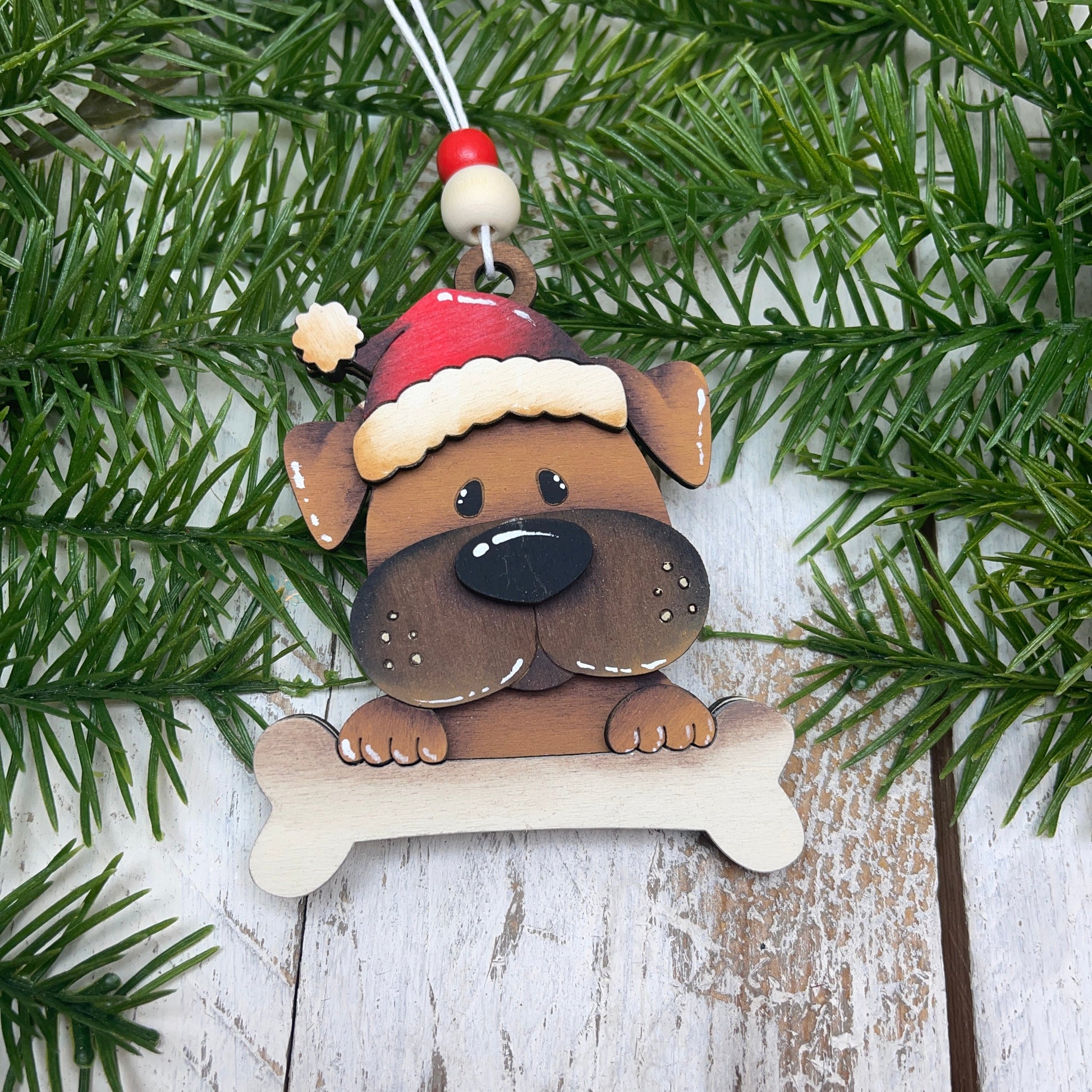 Dog Christmas Ornament Out of the Wood