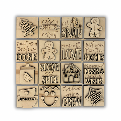 Set ginger inserti quadrati grandi 6 cmx6cm Out of the Wood
