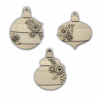 (Copia) Kit Christmas ball flower ornament Out of the Wood