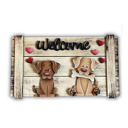 Fuoriporta steccato welcome cane golden Out of the Wood