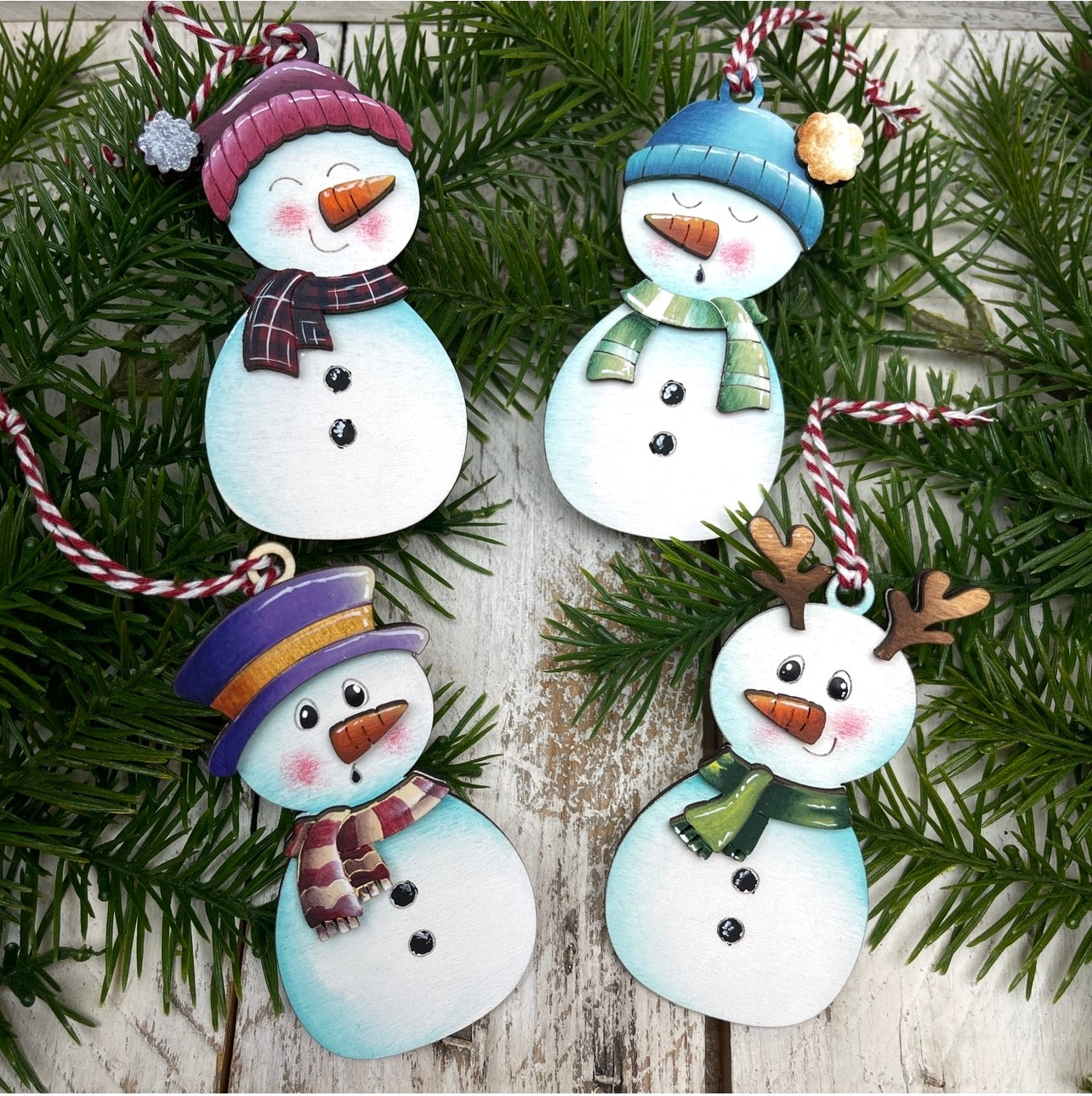 Ornament Snowman natalizi 2 Out of the Wood