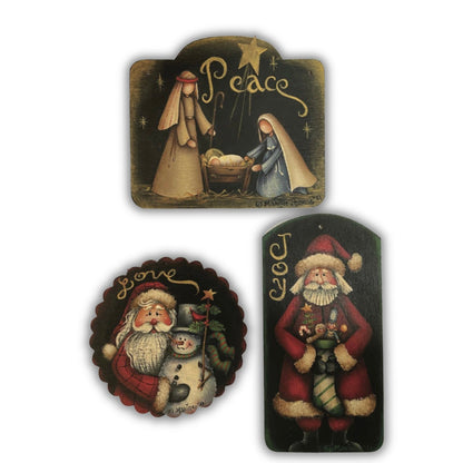 Kit 3 pezzi peace ,love, joy Out of the Wood