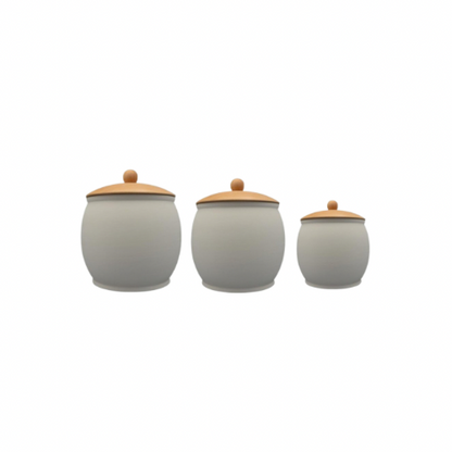 Barattolo panciuto  con coperchio in legno Out of the Wood