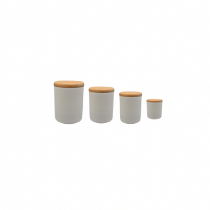 Vasetto cilindrico   con coperchio in legno Out of the Wood