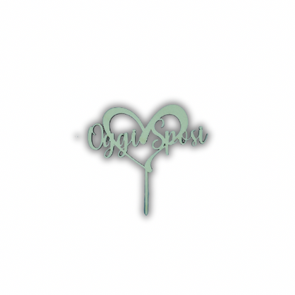 Scritta “Oggi Sposi “con cuore Grezza o Dipinta Out of the Wood