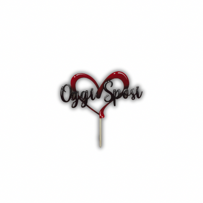 Scritta “Oggi Sposi “con cuore Grezza o Dipinta Out of the Wood