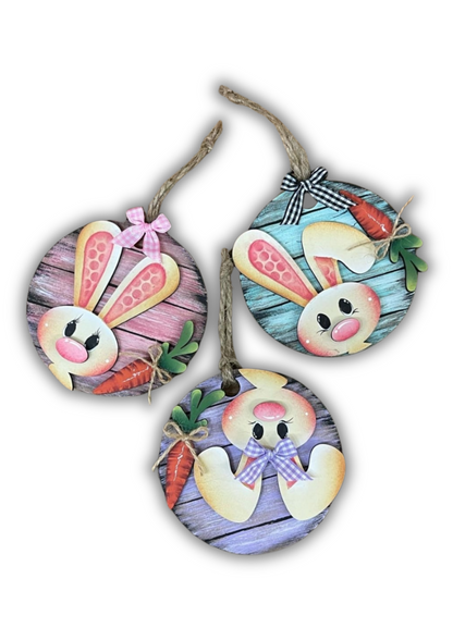 Happy bunny ornament Out of the Wood