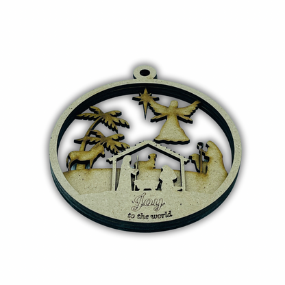 Ornament Nativita' tonda 3 strati Out of the Wood