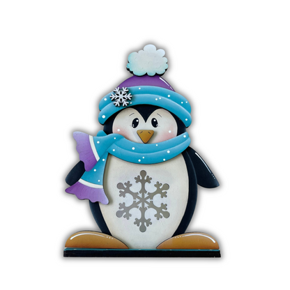 Coppia Candy cane winter penguin / snowflake tealight Out of the Wood