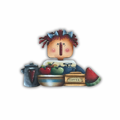 Primitive raggedy ann ornament 12cm Out of the Wood