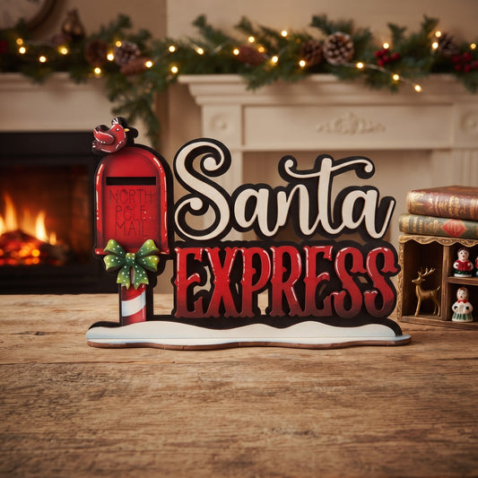 Scritta Santa Express Out of the Wood