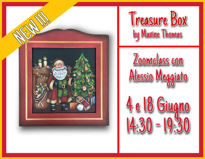 Zoom online CON ALESSIO  MEGGIATO “Treasured box by Maxine Thomas -Cartamodello compreso) Out of the Wood