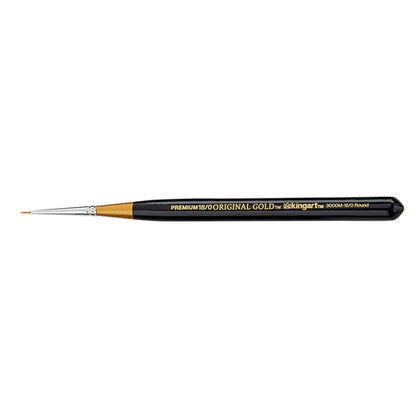 KINGART® Original Gold® 9000M Round Mini Handle Micro Detail Series, Premium Golden Taklon Multimedia Artist Brushes Out of the Wood
