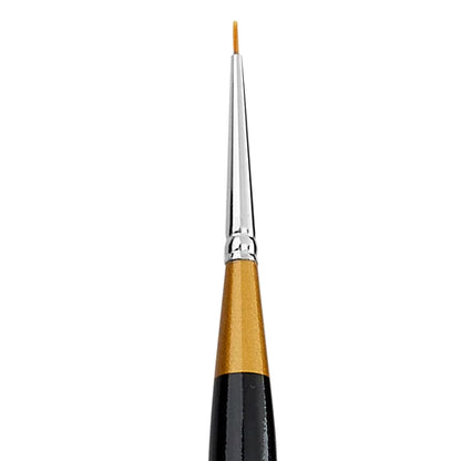KINGART® Original Gold® 9000M Round Mini Handle Micro Detail Series, Premium Golden Taklon Multimedia Artist Brushes Out of the Wood