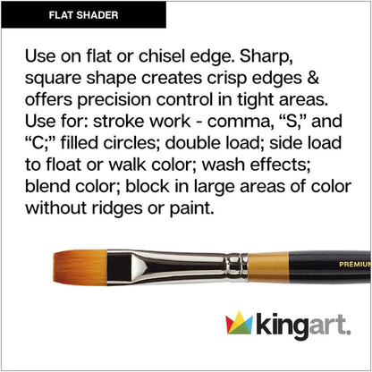 KINGART® Original Gold® 9300 Shader Series, Premium Golden Taklon Multimedia Artist Brushes, Out of the Wood