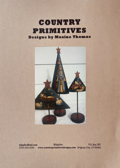 CARTAMODELLO -pattern-“NATIVITY TREES” (CON TRADUZIONE IN ITALIANO)  by Maxine Thomas - Out of the Wood