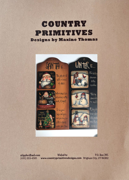 CARTAMODELLO -pattern-“ Santa is/Winter is “ (CON TRADUZIONE IN ITALIANO)  by Maxine Thomas - Out of the Wood