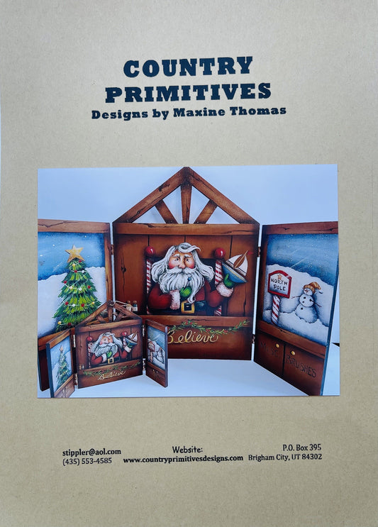 CARTAMODELLO -pattern-“Santa workshop  “ by Maxine Thomas con CAPANNA - Out of the Wood