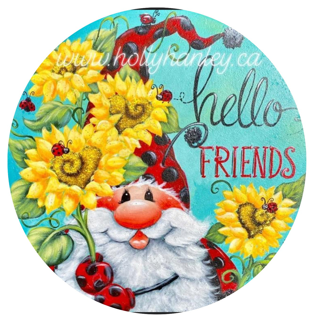 Hello friends ladybug gnome  ( Holly Hanley design) - Out of the Wood