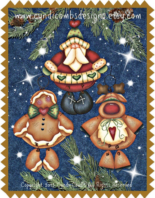 Kit 3 pz Jingle friends ornaments ( sagome in legno ) - Out of the Wood
