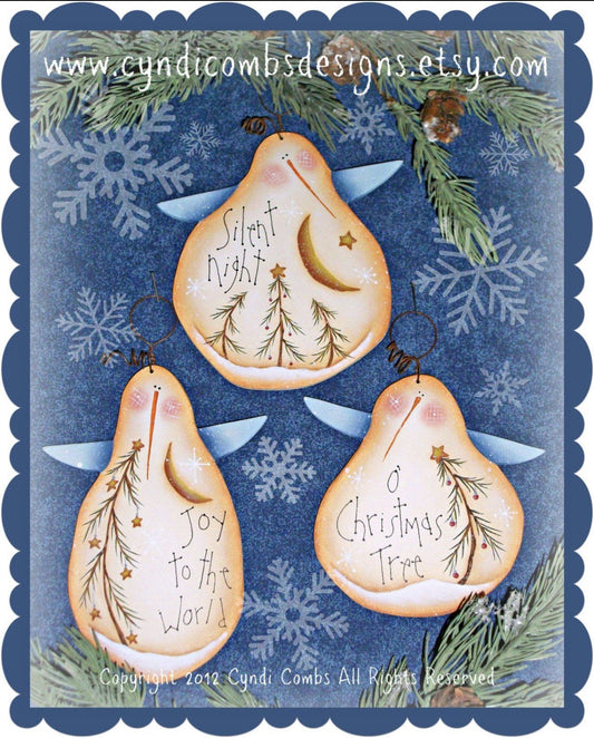 Kit  3  pz Snow Angels ornaments (sagome in legno) - Out of the Wood
