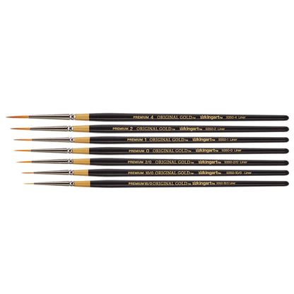 KINGART® Original Gold® 9050 Script Liner Series Premium Golden Taklon Multimedia Artist Brushes Out of the Wood