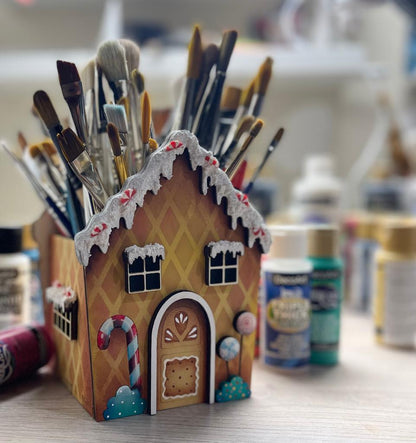 Portapennelli/ brush holder “I love Ginger” Out of the Wood