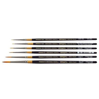 KINGART® Original Gold® 9000 Round Series Premium Golden Taklon Multimedia Artist Brushes Out of the Wood