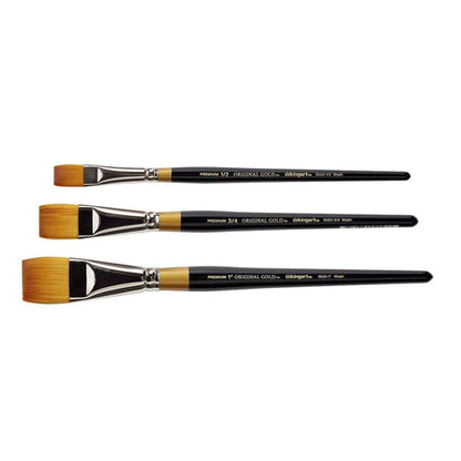 KINGART® Original Gold® 9550 Wash Glaze Series, Premium Golden Taklon Multimedia Artist Brushes Out of the Wood