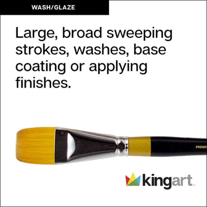 KINGART® Original Gold® 9550 Wash Glaze Series, Premium Golden Taklon Multimedia Artist Brushes Out of the Wood