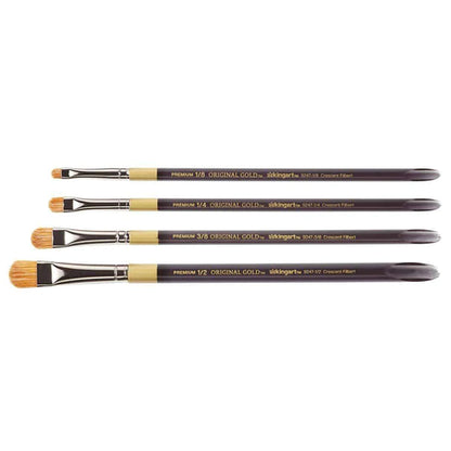 KINGART® Original Gold® 9247 Crescent Filbert Synthetic Blend Series Premium Multimedia Artist Brushes Out of the Wood