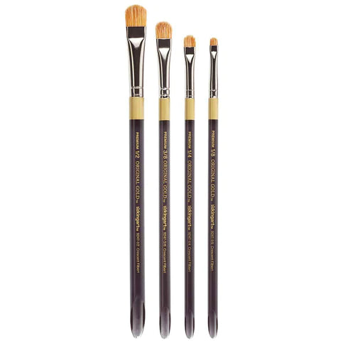 KINGART® Original Gold® 9247 Crescent Filbert Synthetic Blend Series Premium Multimedia Artist Brushes Out of the Wood