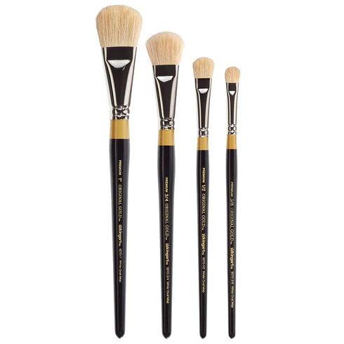 KINGART® Original Gold® 9270 Oval Mop Super Soft Natural Goat Hair Series Premium Multimedia Artist Brushes Out of the Wood