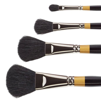 KINGART® Original Gold® 9275 Oval Mop Super Soft Dyed Black Natural Goat Hair Series Premium Multimedia Artist Brushes Out of the Wood